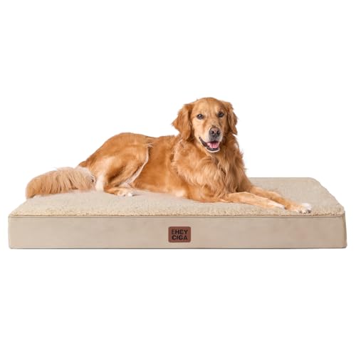 Image of EHEYCIGA Orthopedic Dog Bed Large with Removable Washable Cover, 44IN Khaki