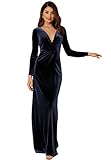 Lover Kiss Women Long Sleeve Velvet Prom Dresses Open Back V-Neck Illusion Formal Evening Party Gown...