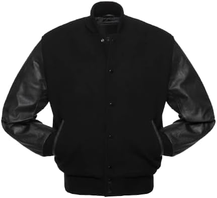 Zulin Men's Letterman Jackets Baseball Varsity Wool Body Genuine Leather Sleeves Bomber USA American Style Jacket2