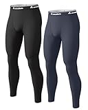 Pantalon thermique doublé en polaire pour homme - Bas de compression - Couche de base ath...