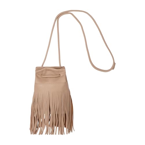 Image of Women Leather Fringe Messenger Bag Mini Hobo Crossbody Tassel Shoulder Bags