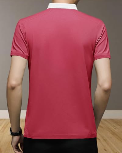 Image of Noble Monk Men's Cotton Blend Striped Regular Fit Polo Shirt