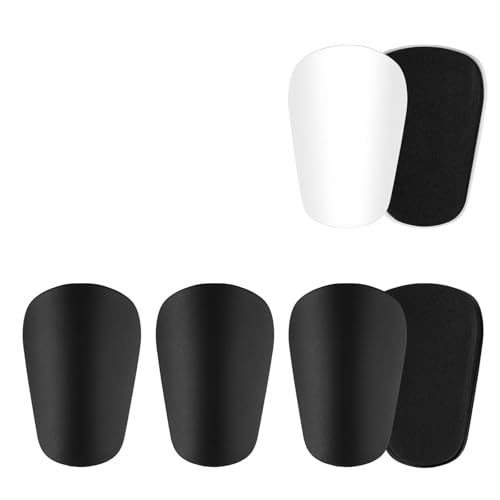 6 Piezas Mini Espinilleras De FúTbol, 8 X 5 Cm Mini Espinilleras Profesionales De FúTbol, CóModas PequeñAs Transpirable, Profesionales Protector para Hombres, Mujeres, NiñO, JóVenes (Blanco, Negro)