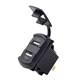 FOYTOKI Motorrad Auto Boot USB Power Steckdose mit Voltmeter Blau Fach Ladeanschluss Feuerfestes...