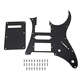 Eujgoov Pickguard de Guitarra para Ibanez RG250 Style 7 V Guitar Superior Superior Surfaces Negro Acabado Resistente Fácil de Instalar Proporcionando Guardia para los Componentes