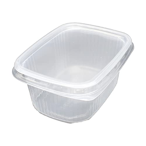 BAMI Verpackungsbecher 250g, 250ml 108x82x47mm, ECKIG- PP-Transparent, Feinkostbecher, Salatbecher, Salatschale - Kombi mit Deckel - (250 Becher + 250 Deckel) Cover