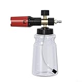 Vasetto in schiuma regolabile per lavaggio auto con schiuma ad alta densità e compatibilità con 14 idropulitrici a innesto rapido da 1400 a 3200 PSI (bottiglia trasparente)