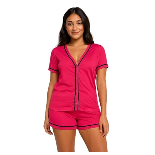 Pijama Curto Manguinha Blogueira Botão Aberto Adulto Amamentação americano verão meia estação fresquinho (BR, Alfa, GG, Regular, Rosa)
