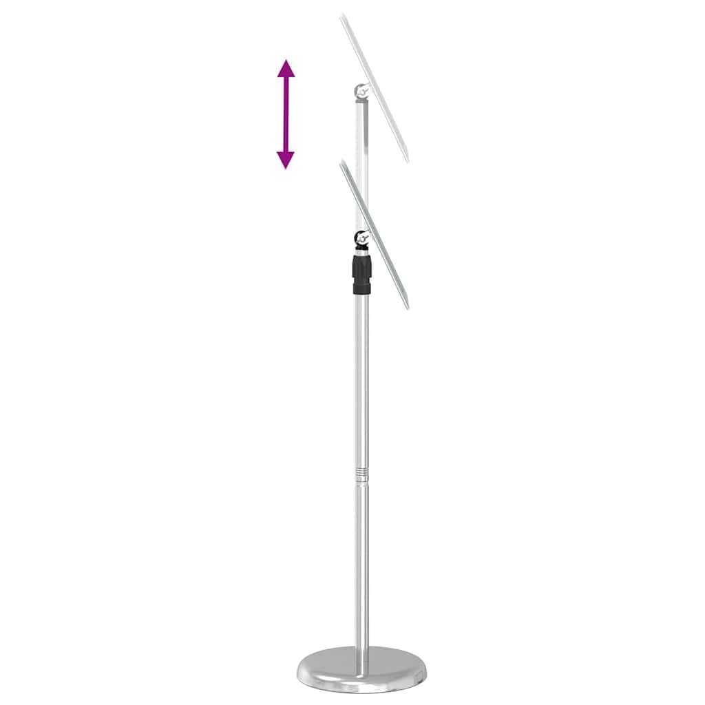 Supporto per fiere, eventi, mostre e promozioni, in alluminio, regolabile in altezza, pieghevole, 25 x 25 x 125 cm, colore: argento