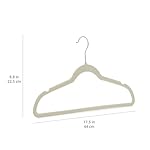 Amazon Basics Slim, Velvet, Non-Slip Suit Clothes Hangers, Ivory/Beige- Pack of 30 - Image 5