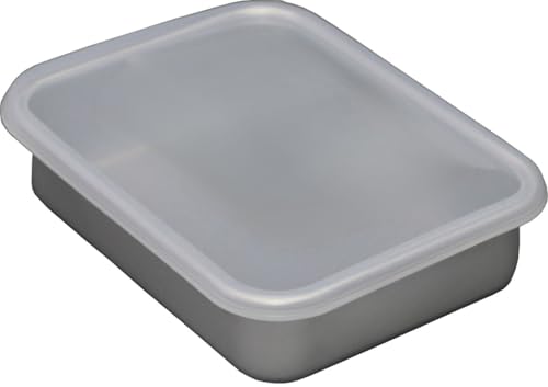 谷口金属 急速に冷やせる 蓋付 アルミ 保存容器 浅型 25.7×17.7cm 中 日本製 スタッキング可能 下ごしらえ