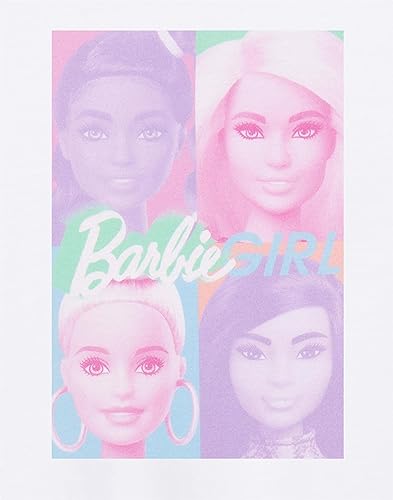 Barbie Girls Short Sleeve T-Shirt | Young Ladies Colour Block Portrait White Tee | Kids Stylish Fashion Top | Doll Movie Gift2