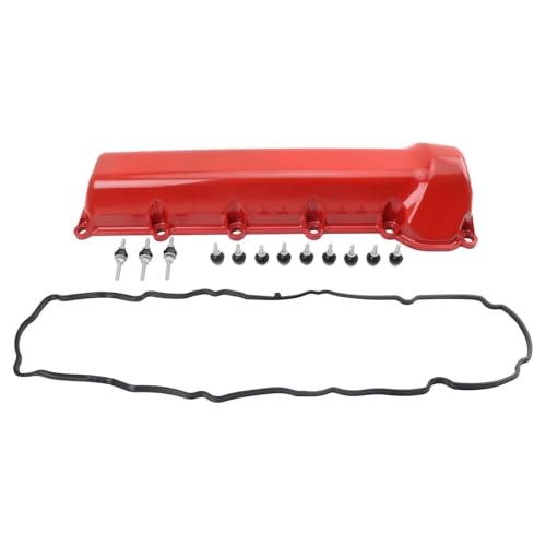 Image of TRQ Left Valve Cover Red Driver Side Compatible with 2007 Chrysler Aspen 2000-2007 Dodge Dakota Durango 2002-2007 Ram 1500 2006-2007 Jeep Commander 1999-2007 Grand Cherokee Mitsubishi Raider