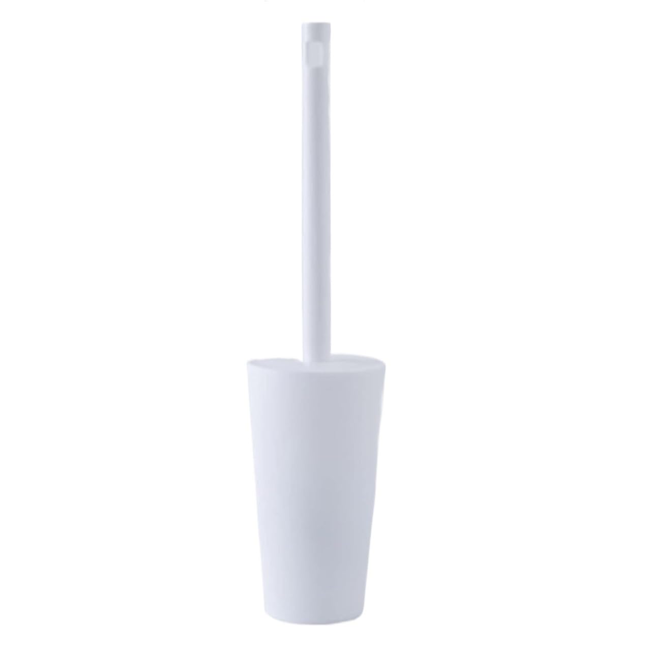 toilet brush, Plastic Toilet Brush with Base and Cover Long Handle Thick Bristles a Good Helper for Cleaning The Set(White)