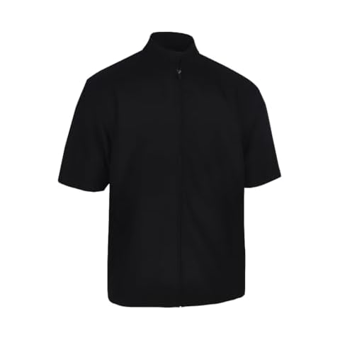 Monterey Club Men's Microfiber Fine Knit Wing Collar Water Repellent Short Sleeve Sport Windbreaker #3792 (Black, X-Large) Cover