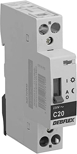 DEBFLEX Contacteur Domestique Silencieux - Jour et Nuit 20 Ampères 230 Volt - Blanc