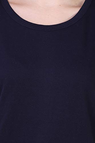 Image of FLEXIMAA Women's Cotton Plain Round Neck Half Sleeve T-Shirt