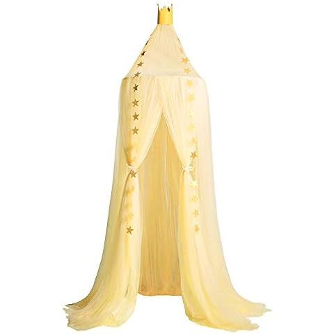 HOMIXES Round Dome Bed Canopy Princess Mosquito Net Kids Play Tent Bedroom Nursery Decoration for Girls Baby Indoor Outdoor Playing Reading Cover