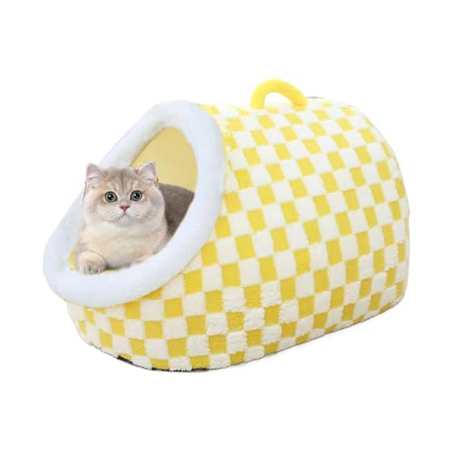 猫用ベッド、かわいい室内用スリッパ猫ベッド、快適で柔らかく丈夫な小さなスリッパ犬用ベッド、滑り止め底の猫用テントベッド、取り外し可能で洗えるマット、 暖かいドリル穴付き犬用犬小屋、取り外し可能なスポンジ犬小屋、ストライプ柄ペット用スリッパベッド