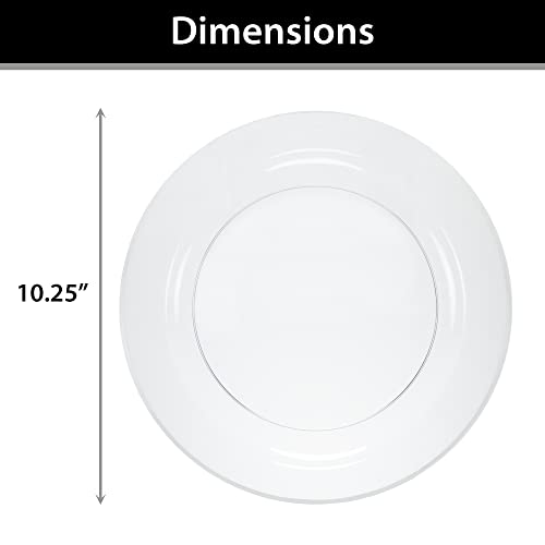 Lillian Tablesettings 30 Count Premium Quality Heavyweight 10.25 inch Plastic Plates China Like Wedding and Party Dinnerware, Plastic Dinner Plates, Crystal Clear, 30 Count - Thumbnail 2