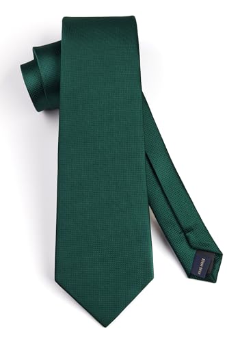 Image of HISDERN Ties for Men Solid Tie Handkerchief Set Classic Woven Silk Business Polka Dot Mens Ties Necktie Wedding Party