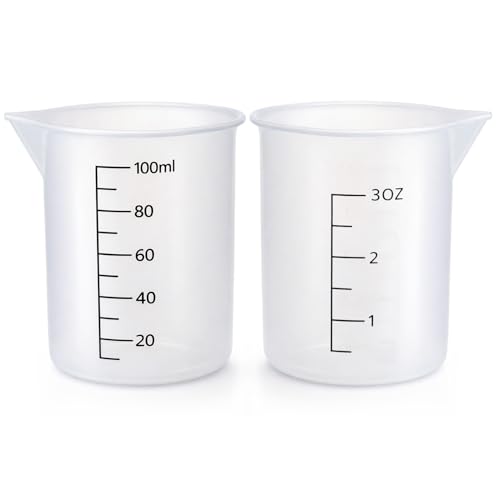 saerryor 2 Pcs Laundry Detergent Measuring Cup, 100ml Silicone Laundry Detergent Cup with Scale for Detergent Resin DIY Craft Kitchen Baking Laboratory Cooking