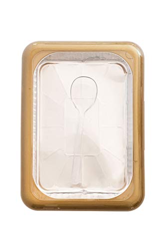 Fancy Panz Cake Pan Dress Up & Protect Your Foil Pan Made in USA, Foil Pan & Serving Spoon Included. Hot or Cold Food. Stackable for easy travel. BPA free (Gold Swirl Cake Pan)