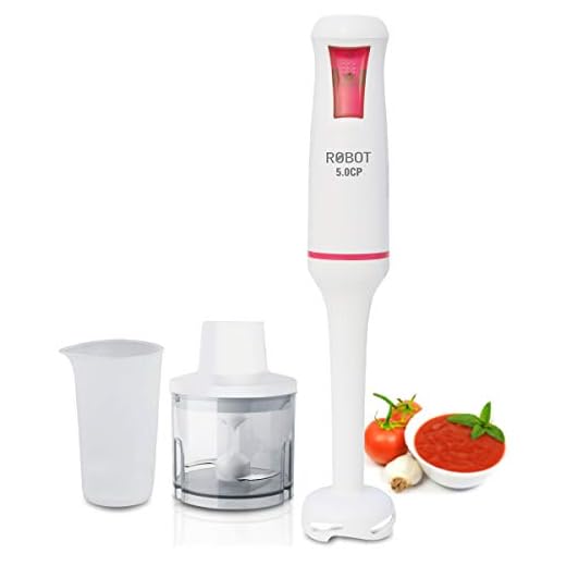 Inalsa Hand Blender Robot 5.0 CP 500-Watt Heavy Duty | 2 in 1 Hand Blender/Chopper | 2 Year Warranty| Low Noise DC Motor| 700 ml Multipurpose Break Resistant Measuring Cup