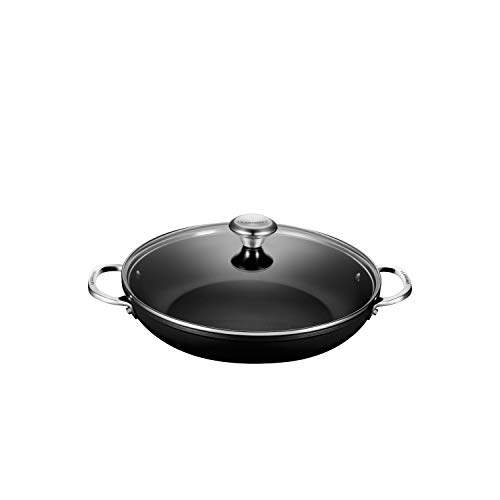 Le Creuset Toughened Nonstick Pro Shallow Casserole/Braiser With Glass Lid, 4 Qt.