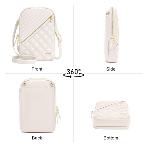 Image of nuoku Small Crossbody Bags for Women Vegan Leather Cell Phone Wallet Purses for Women with Double Zipper,RFID Wallet