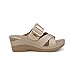 YOKI IRENA Wedge Sandals For Women With Crisscross Strap And Buckle - Open Toe Sandal With Cushioned Footbed & Womens Sandals Comfortable Dressy (Gold, Size 8)