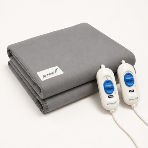Image of Superior ISO Certified & ZED Certified Electric Under Blanket | Double Bed Size(150cmx150cm) | Shock Proof | Bed Warmer with Multiple Heat Controls (Body, Foot, High, Low) |10 Year Warranty