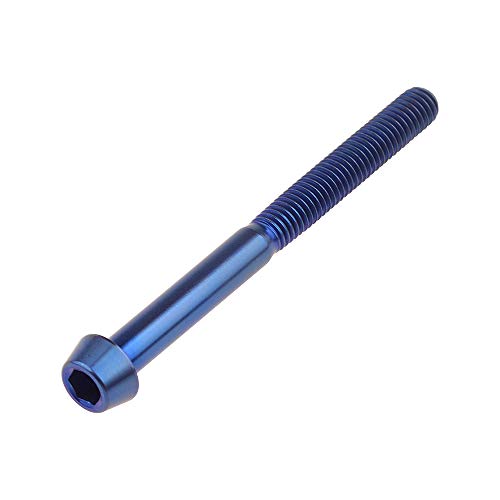 Image of Titanium Ti Bolt M5x9 16 18 20 25 30 35 40 45 50 55 60mm Tapered Head Screws pack of 4 (M5x55mm, Blue)