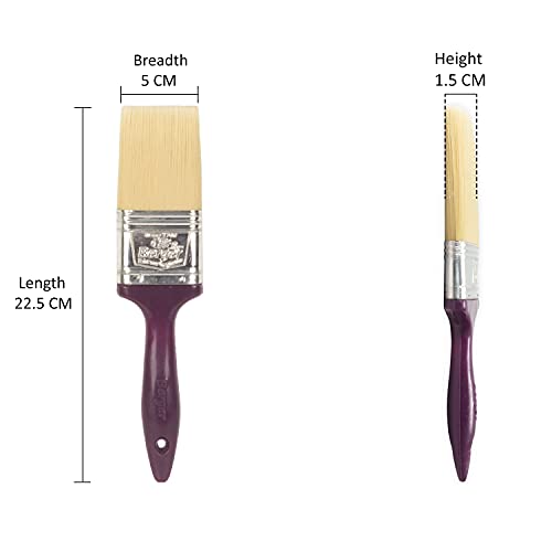 Image of Berger 2 Inch Paint Brush for Wall, Doors & Windows | Premium Soft Bristle Brush for Oil & Water Based Paints | Easy Application | Durable, Thick Bristles | Smooth Finish | DIY & Pro Use