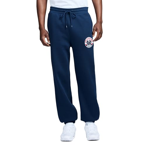 Game 7 x NBA Officially Licensed Men's Casual Jogger Fleece Sweatpants with Pockets, Washington Wizards, XL, Navy