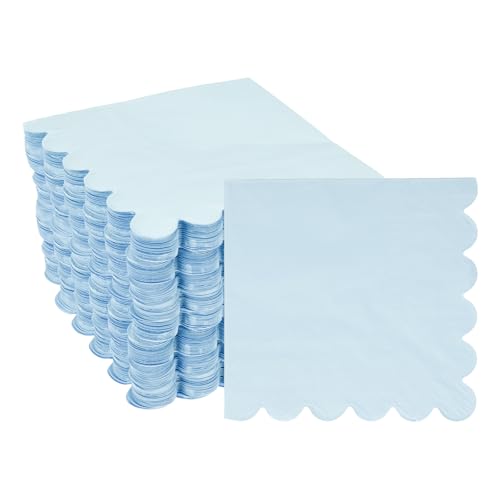 Serviettes en papier carrées 25,4 cm pour bar fête anniversaire gris bleu