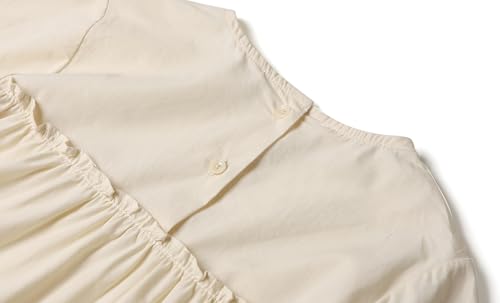 LittleSpring Girls Long Sleeve Blouse with Elastic Cuffs Crew Neck Tunic Tops 6-16 Year4