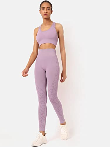 Image of Seamless Riley Sports Bra | Seamless | Lightweight | Solid Workout Bra for Women (CS601393M Purple M)