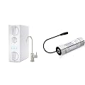 iSpring RO500AK-BN Tankless RO Reverse Osmosis Water Filtration System, White. & UVF8 LED UV Water Filter, Add-on Kit for Under Sink Water Filtration Systems, Mercury-Free, Stainless Steel