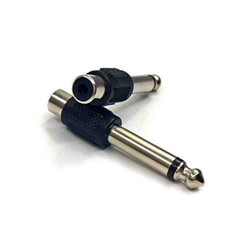 Atc Nickel Plated Rca Female To 1/4" Ts Audio Molded Adapter,Suitable For Cameras, Headphones, Speakers, Mp3 Players (Pack Of 4) #TOP4