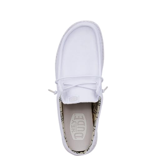 HEYDUDE Wally Slip Stretch Canvas - White/White — view 5