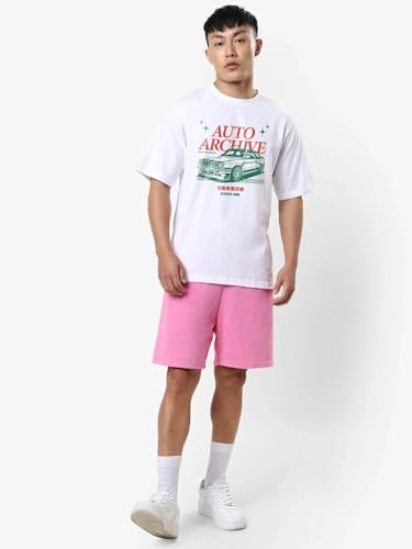Image of Bewakoof Men's Cotton Printed Oversized Fit Half Sleeve Round Neck T-Shirt | Casual Wear | Street Wear | Oversized t Shirt for Men Cotton | Baggy