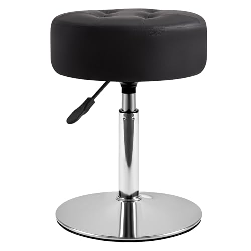 IBUYKE Height Adjustable 360Swivel Vanity Stool Chair Black WBD025B