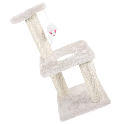 Rascador para gatos torre beige 3 capas colgable miniatura 1