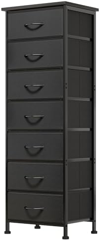 Fixwal Black Tall Skinny Dresser for Bedroom, Narrow Storage Dres...