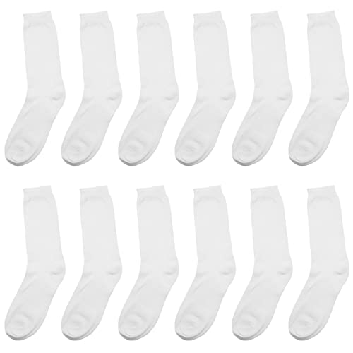Image of Falari 12 Pairs Women's Cotton Crew Socks Assorted Colors