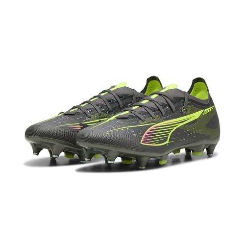 PUMA Chaussures de Football Ultra 5 Match MxSG Unisexe 44.5, Matte Aged Silver Yellow Alert Blue Gray