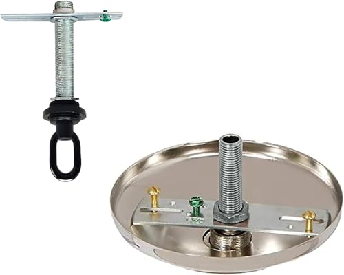 Image of ECUDIS Light Fixture Cross Bar Kit, 1 /4 IP Center Lamp Screw Collar Canopy Hardware Set (Black, Pack of 1)