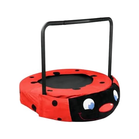 IVYHAVEN Mini Toddler Trampoline, 36 Inch Trampoline with Foam-Padded Handlebar Foldable Indoor Outdoor Trampoline, Kids Trampoline Birthday for Kids Aged 3-7 Cover