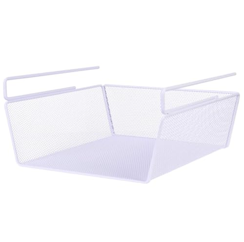 Image of Styleys Under Shelf Baskets - Mesh Wire Rack Shelf Organizer Hanging Baskets for Office Kitchen Pantry Organization and Storage (12-inch, White), 1 Pieces - S11036A